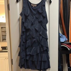 Loeffler Randall Blue Sleeveless Ruffled Mini Dress